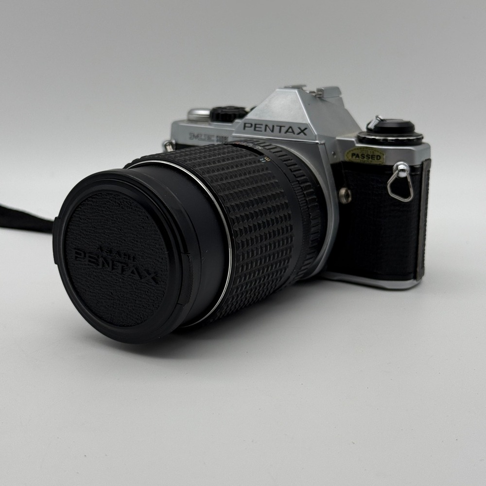 Pentax ME Super 35mm SLR Film Camera Silver Zoom Lens Tiffen UV Filter Vintage
